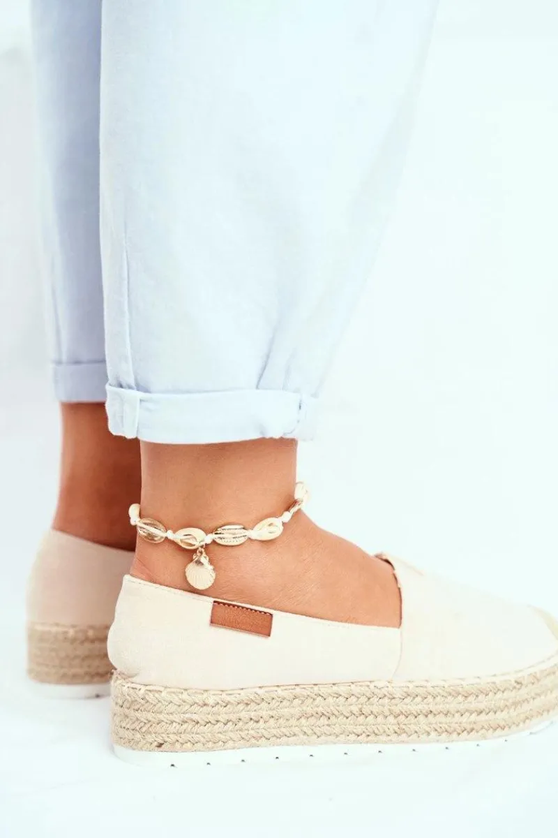 Best Espadryle Damskie Na Platformie Lniane Beżowe La Playa Damskie Czarne Espadryle