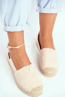 Best Espadryle Damskie Na Platformie Lniane Beżowe La Playa Damskie Czarne Espadryle