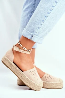 Best Espadryle Damskie Na Platformie Lniane Beżowe Palermo Damskie Czarne Espadryle