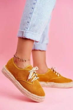 Espadryle Damskie Na Platformie Lniane Żółte Sonya Damskie Czarne Espadryle