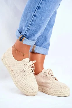 Online Espadryle Damskie Na Platformie Lniane Beżowe Sonya Damskie Czarne Espadryle