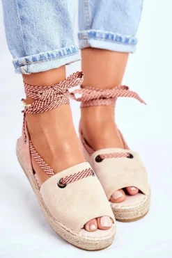 New Espadryle Damskie Na Platformie Lniane Beżowe Monacoz Damskie Czarne Espadryle