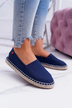 Clearance Espadryle Damskie Pleciona Podeszwa Granatowe Big Star DD274A151 Damskie Trampki Damskie Slip-On