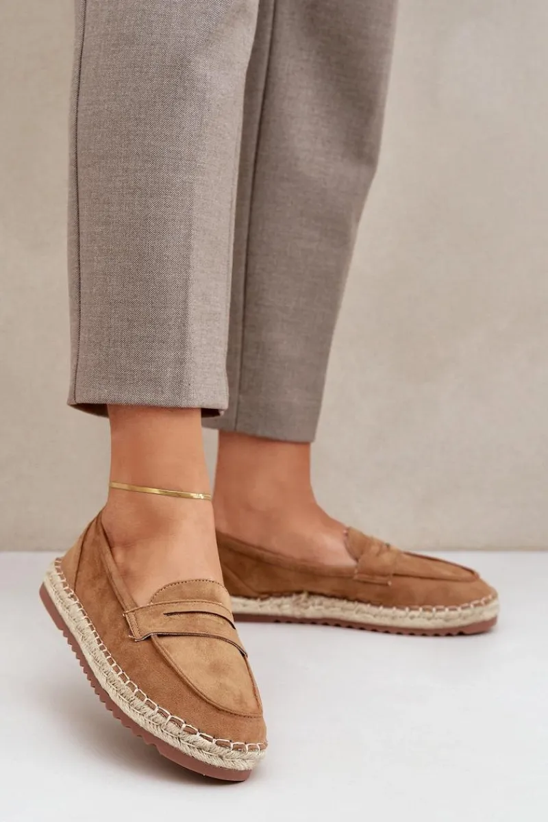 Clearance Boto Espadryle Damskie Z Jutową Plecionką Na Płaskiej Podeszwie Camel Shilova