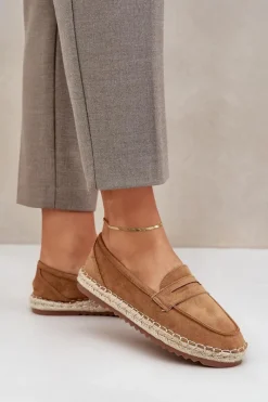 Clearance Boto Espadryle Damskie Z Jutową Plecionką Na Płaskiej Podeszwie Camel Shilova