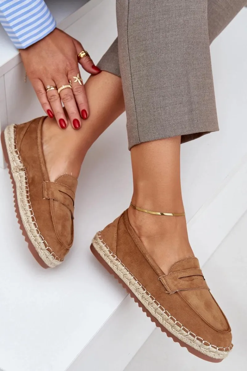 Clearance Boto Espadryle Damskie Z Jutową Plecionką Na Płaskiej Podeszwie Camel Shilova