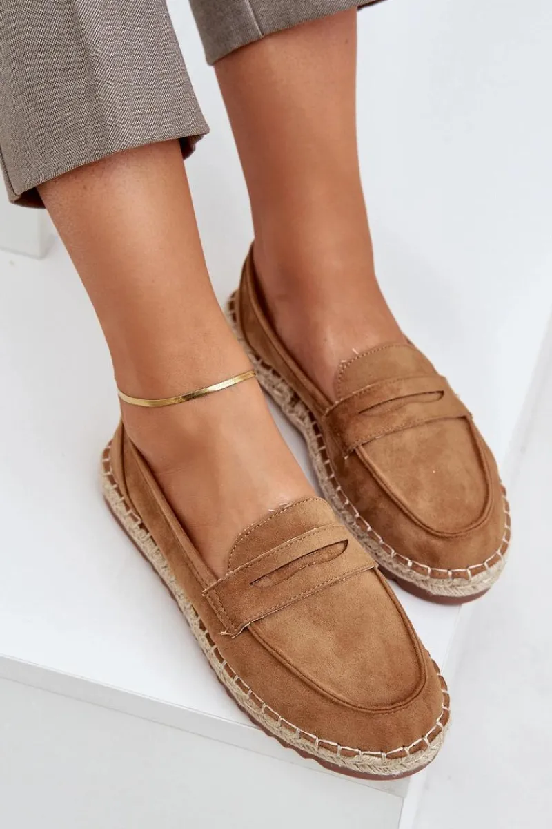Clearance Boto Espadryle Damskie Z Jutową Plecionką Na Płaskiej Podeszwie Camel Shilova
