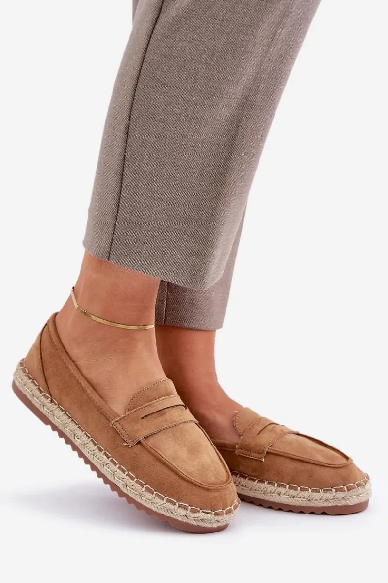 Clearance Boto Espadryle Damskie Z Jutową Plecionką Na Płaskiej Podeszwie Camel Shilova