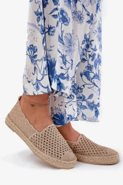 New Buty damskie Vinceza Espadryle Damskie Z Plecionką Vinceza 13625 Beżowe Beżowy
