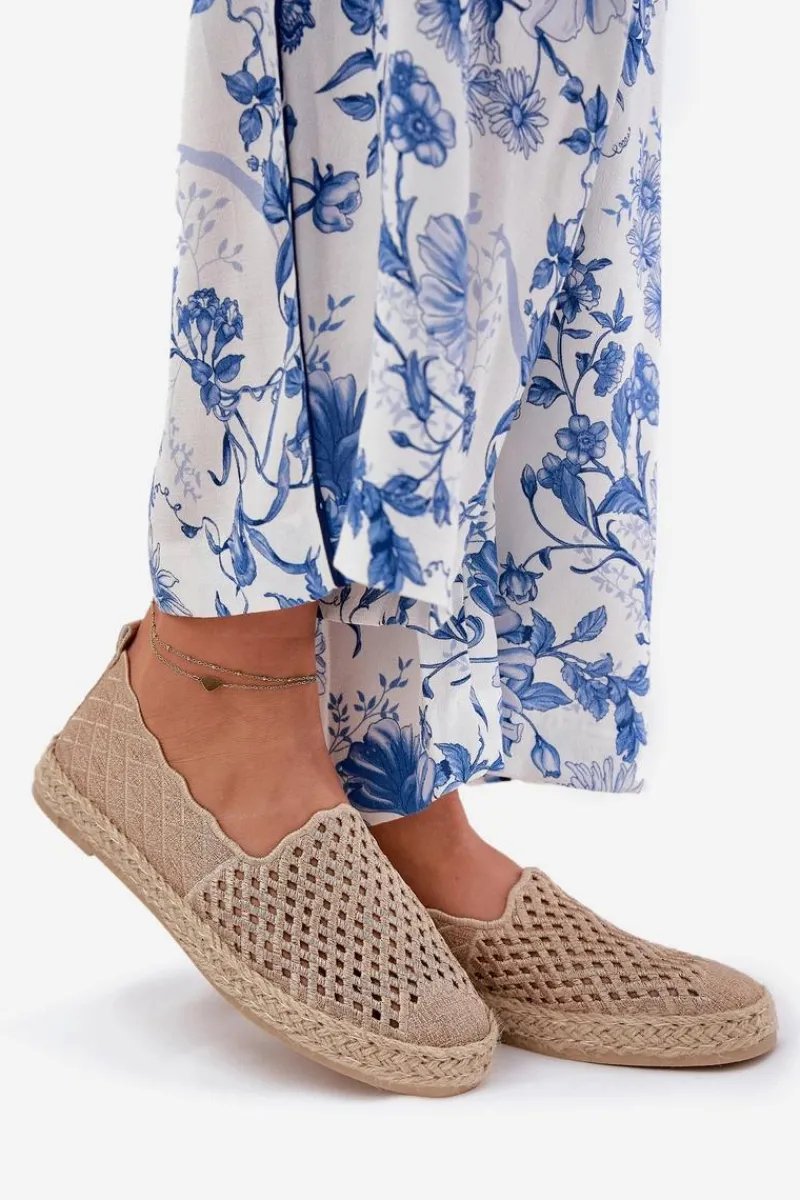 New Buty damskie Vinceza Espadryle Damskie Z Plecionką Vinceza 13625 Beżowe Beżowy