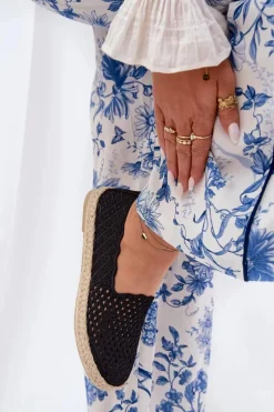 Outlet Espadryle Damskie Z Plecionką Vinceza 13625 Czarne Damskie Espadryle Na Platformie