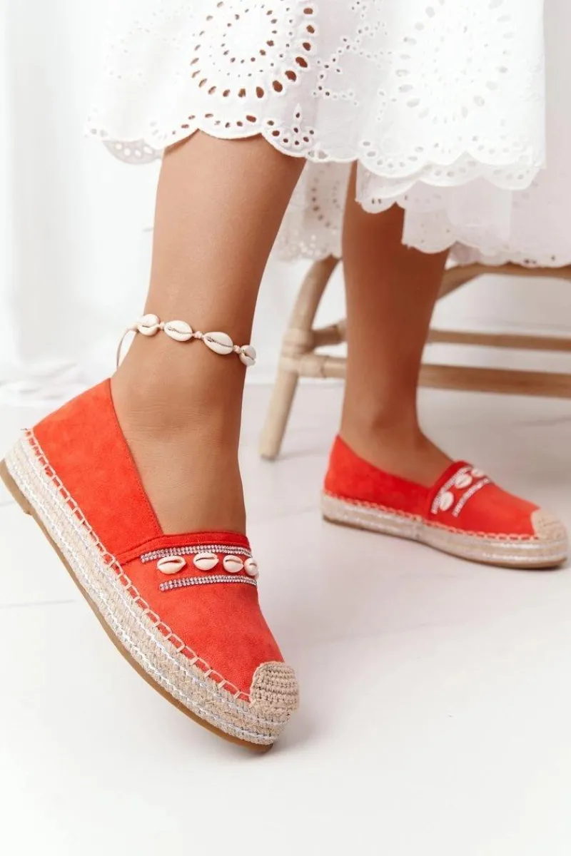 Outlet Espadryle Na Platformie Z Muszelkami Koralowe Seashell Damskie Czarne Espadryle