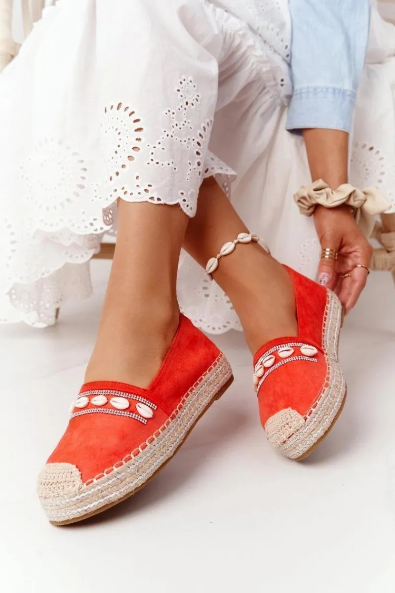Outlet Espadryle Na Platformie Z Muszelkami Koralowe Seashell Damskie Czarne Espadryle