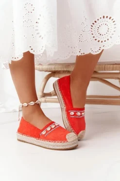 Outlet Espadryle Na Platformie Z Muszelkami Koralowe Seashell Damskie Czarne Espadryle