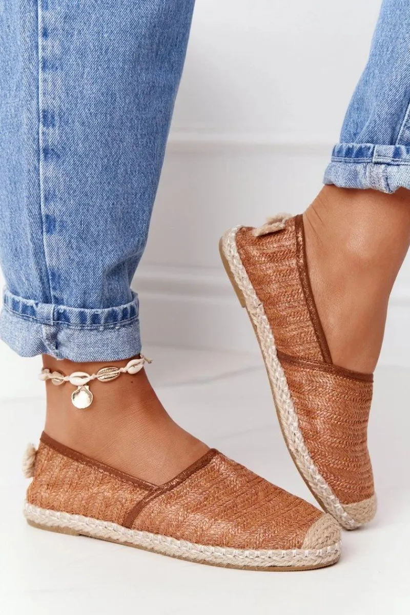 Czarne Espadryle>Boto Espadryle Na Słomkowej Podeszwie Lu Boo Brązowe