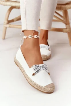 Best Espadryle Na Słomkowej Podeszwie S.Barski Białe Damskie Czarne Espadryle