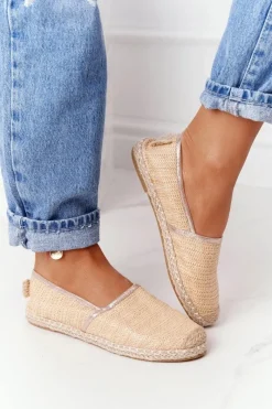 Hot Boto Espadryle Na Słomkowej Podeszwie Lu Boo Beżowe