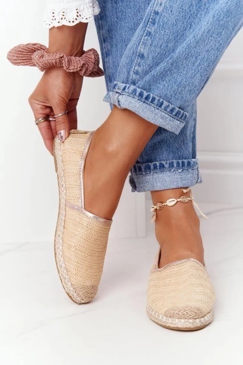 Hot Boto Espadryle Na Słomkowej Podeszwie Lu Boo Beżowe