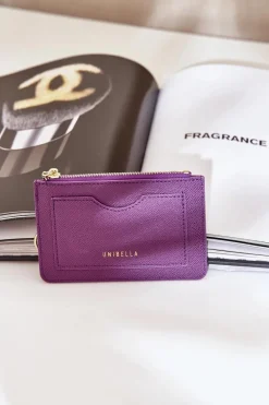 Boto Etui Na Karty Portmonetka Damska Z Brelokiem Fioletowa Therinore