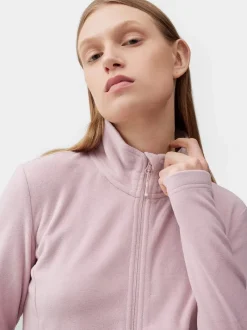 Bluzy Damskie>4F POLAR RÓŻOWY ZE STÓJKĄ REGULAR DAMSKI SS23TFLEF049