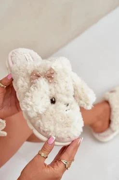 Best Futrzane Ciepłe Kapcie Damskie Beżowe Falinivia Damskie Kapcie Klasyczne