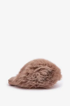 Discount Boto Futrzane Kapcie Damskie Ciemnobeżowe Wladisa Beżowy