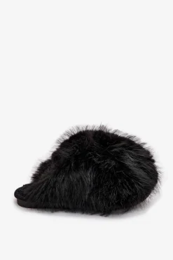 Kapcie Klasyczne|Klapki Z Futerkiem></noscript>Boto Futrzane Kapcie Damskie Czarne Iseline Czarny