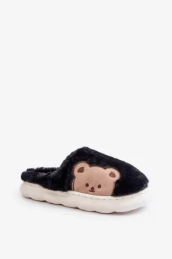 Best Boto Futrzane Kapcie Damskie Misie Czarne Firedi