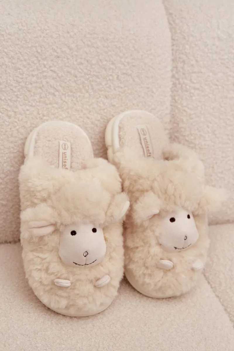 Best Futrzane Kapcie Damskie Owieczki Beżowe Sylline Damskie Kapcie Klasyczne