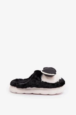 Online Boto Futrzane Kapcie Z Kokardką Czarne Grilis Czarny