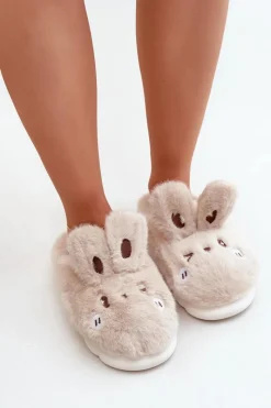 Online Boto Futrzane Kapcie Z Motywem Króliczka Beżowe Natasha