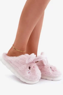 Best Futrzane Kapcie Z Motywem Króliczka Różowe Natasha Damskie Kapcie Klasyczne