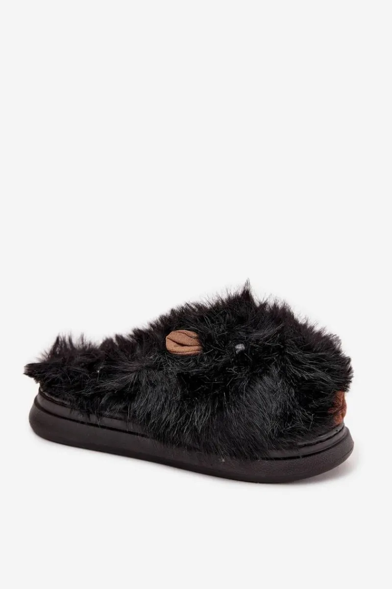 Sale Futrzane Kapice Damskie Kapibary Czarne Pravelle Damskie Kapcie Klasyczne