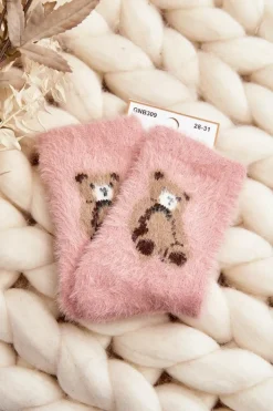 Online Just Play Futrzane Skarpety Dziecięce Z Misiem Różowe