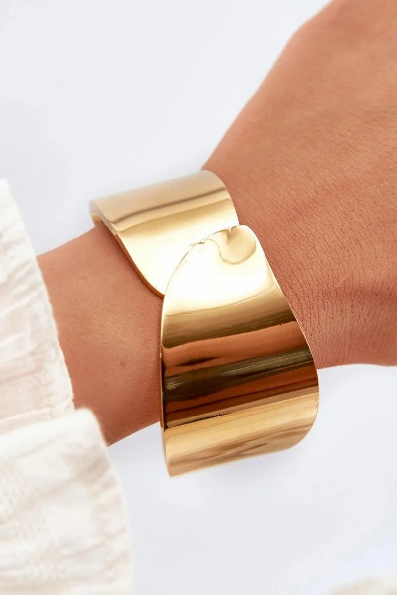 Clearance Glam Chic Gładka Bransoleta Ze Stali Nierdzewnej Złota