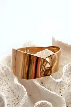 Clearance Glam Chic Gładka Bransoleta Ze Stali Nierdzewnej Złota