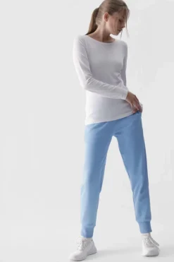 4F Gładka Koszulka Z Długim Rękawem Longsleeve WMM00TLONF376-10S Biała