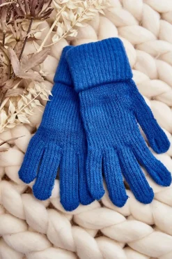 Gładkie Rękawiczki Damskie Dotykowe Niebieskie Rękawiczki