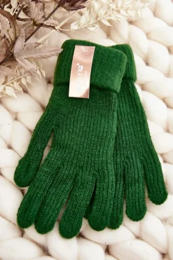 Rękawiczki>Aura.via Gładkie Rękawiczki Damskie Dotykowe Zielone