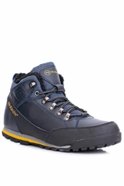 Clearance Boto Granatowe Męskie Buty Trekkingowe Ocieplane Polarem Reflex