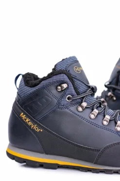 Clearance Boto Granatowe Męskie Buty Trekkingowe Ocieplane Polarem Reflex
