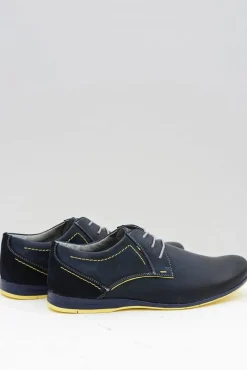 Półbuty Casual></noscript>Boto Granatowe Męskie Półbuty Casual Badoo