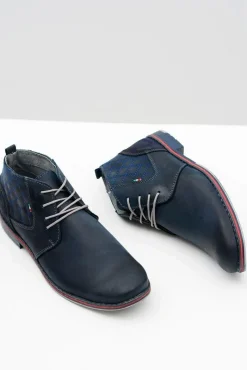 Półbuty Casual></noscript>Boto Granatowe Męskie Skórzane Półbuty Graziano