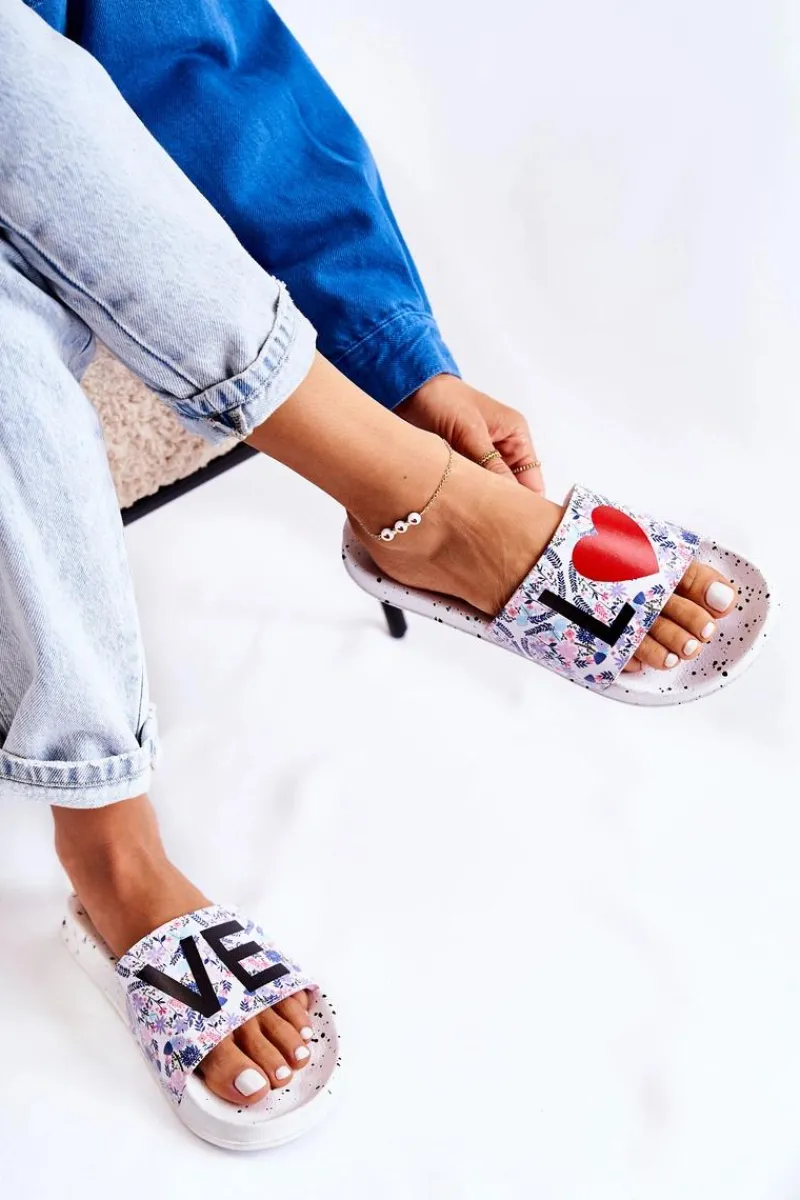 Klapki Sportowe|Klapki Damskie Big Star>Big Star Shoes Gumowe Klapki Big Star Love DD274A256 Białe