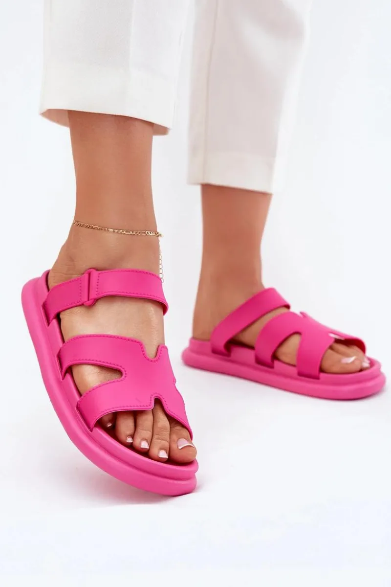 Klapki Na Platformie|Klapki Damskie Klasyczne>Boto Gumowe Klapki Damskie Z Paskiem Fuksja Tavirae Różowy