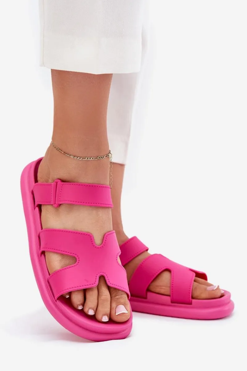 Klapki Na Platformie|Klapki Damskie Klasyczne>Boto Gumowe Klapki Damskie Z Paskiem Fuksja Tavirae Różowy