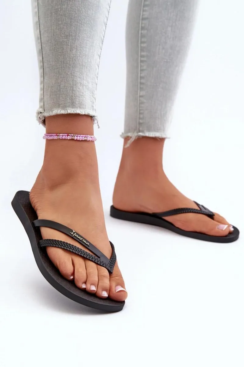 New Ipanema Gumowe Klapki Japonki Damskie 82067 Bossa Fem Czarne