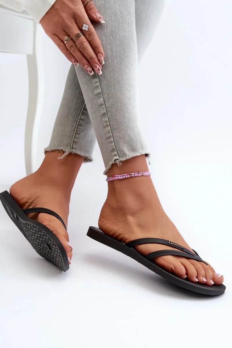 New Ipanema Gumowe Klapki Japonki Damskie 82067 Bossa Fem Czarne
