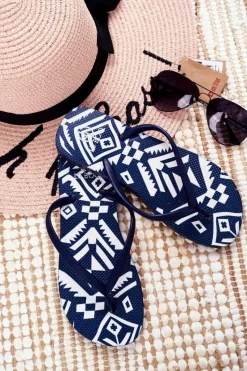 New Boto Gumowe Klapki Japonki Lu Boo Granatowe