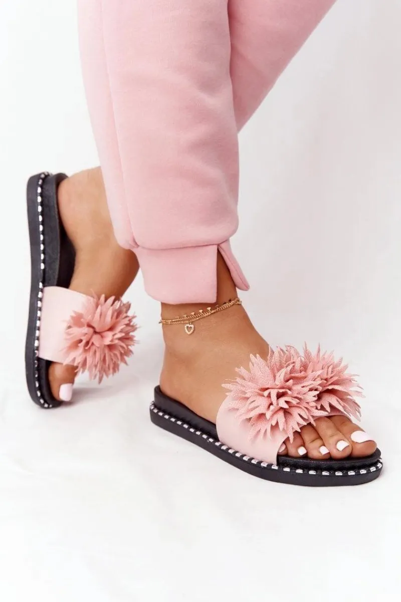 Klapki Damskie Klasyczne>Buty damskie Vinceza Gumowe Klapki Z Dżetami Vinceza 20-30101 Różowe